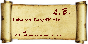 Labancz Benjámin névjegykártya